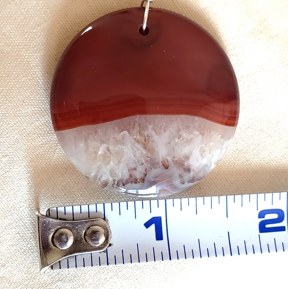 Handmade Agate and crystal necklace with dangling beads - Picture 14 of 14